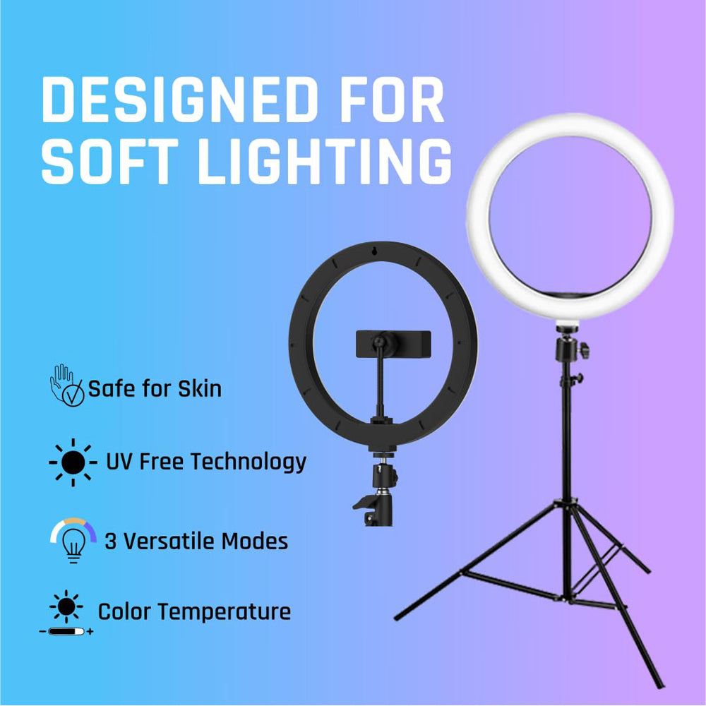 10 Inch Dimmable LED Ring Light with Tripod Stand & Phone Holder - 3 Lighting Modes-5