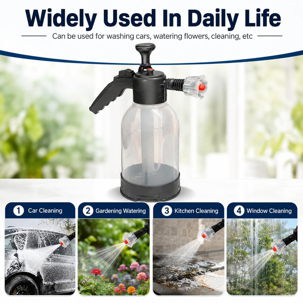 2L Foam Sprayer with Cleaning Glove - Adjustable Nozzle Snow Foam Washer for Car & Bike-5