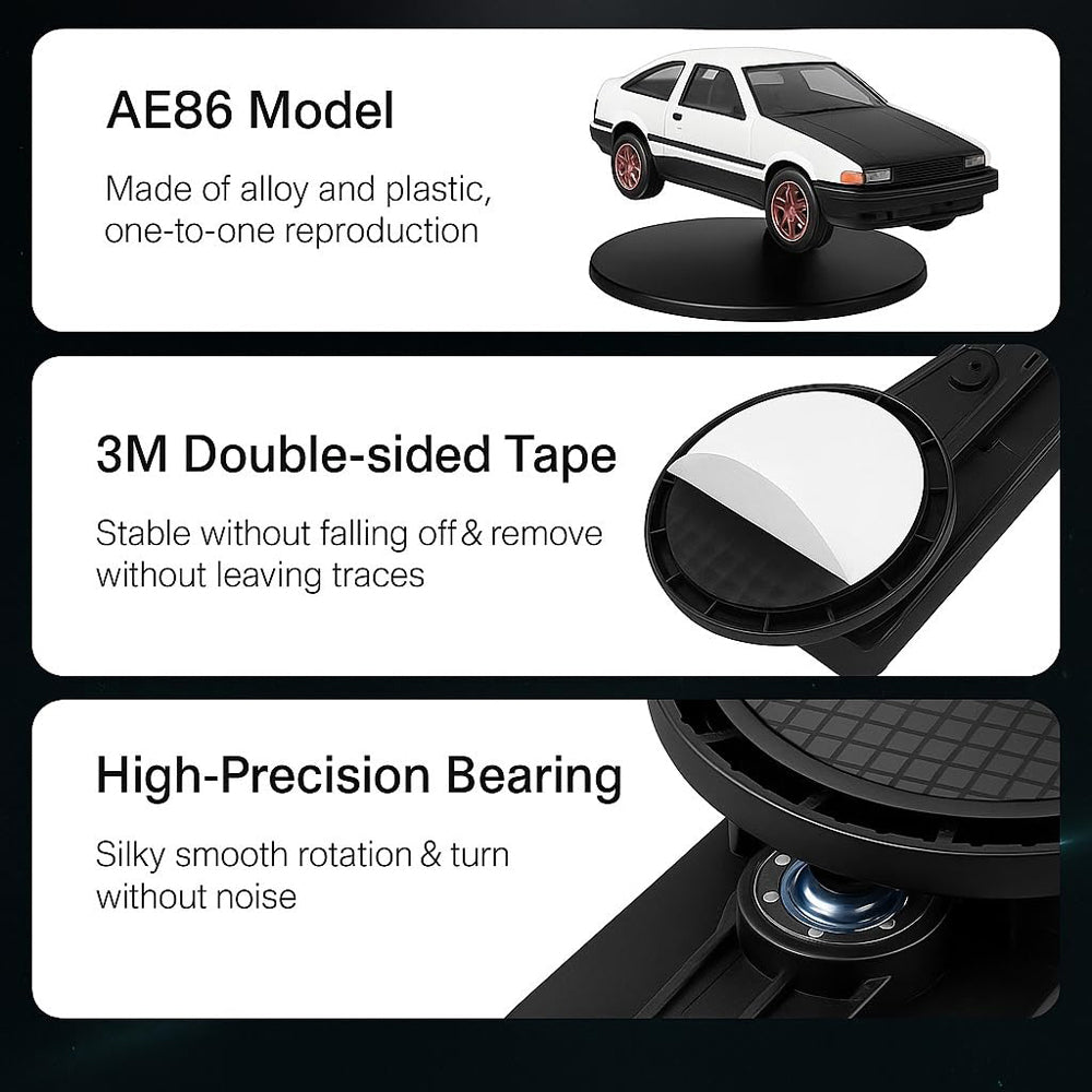 360&deg; Rotating Mini Car Dashboard Ornament with 3M Adhesive Base-4