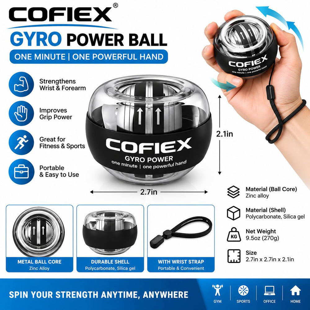 Gyro Ball Wrist & Forearm Strengthener - Hand Grip Exercise Ball-2
