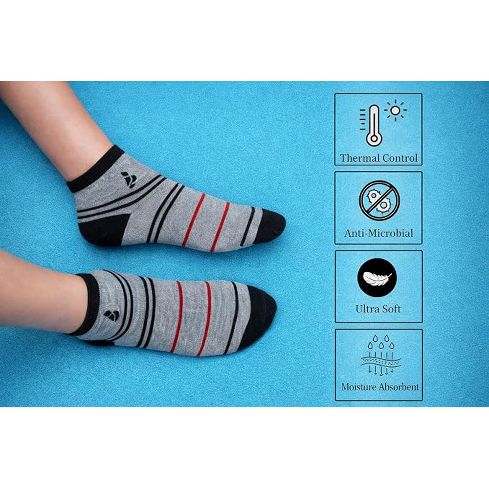 Men's Ankle Socks Pack of 10 Pairs - Cotton Rich, Multicolor-2