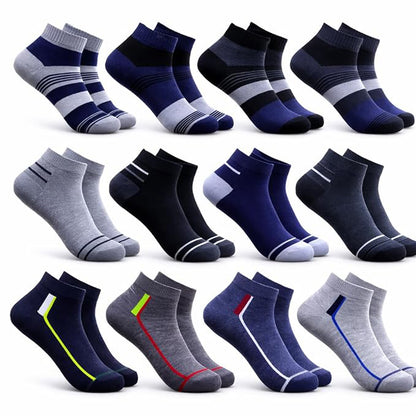 Men's Ankle Socks Pack of 10 Pairs - Cotton Rich, Multicolor