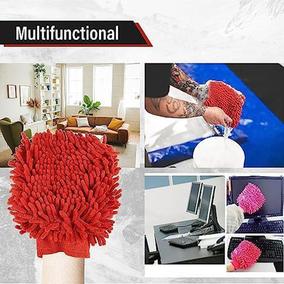 Microfiber Cleaning Hand Glove - Multicolor | Dust Cleaning Glove-2