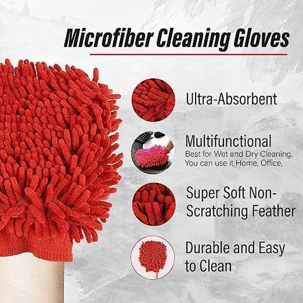 Microfiber Cleaning Hand Glove - Multicolor | Dust Cleaning Glove-4