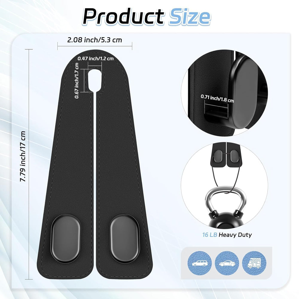 Pack of 2 Car Seat Headrest Hooks - Flexible Purse & Bag Hanger Organizer-3