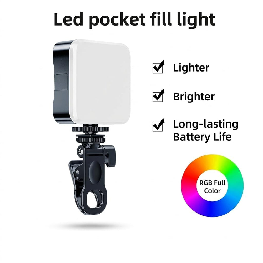 Portable Mini RGB LED Video Light - 8-Level Brightness, 9 Special Effects & Type-C Charging-1