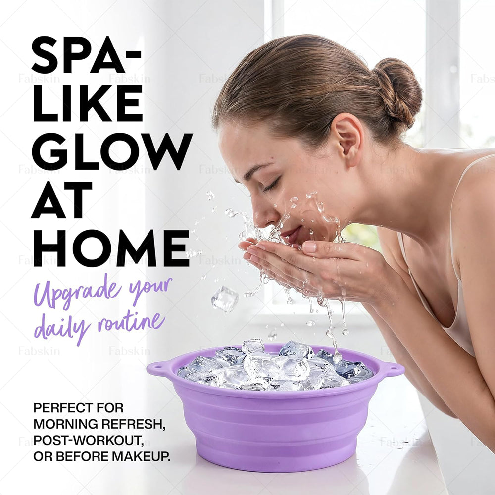 Purple Face Ice Bath Bowl with Flexible Facial Ice Mold - DIY Ice Therapy Skincare Tool-1