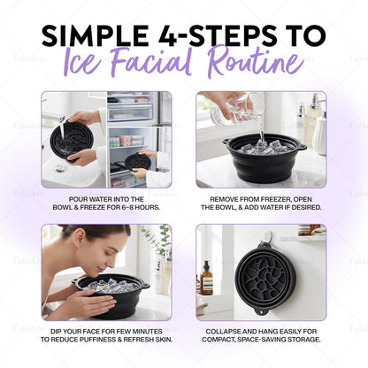 Purple Face Ice Bath Bowl with Flexible Facial Ice Mold - DIY Ice Therapy Skincare Tool-4