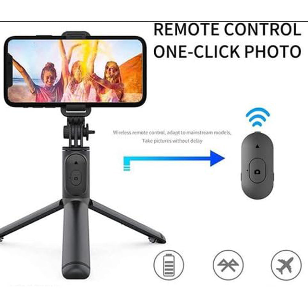 R1 Selfie Stick with Tripod Stand - 360&deg; Rotating Mobile Phone Holder-1